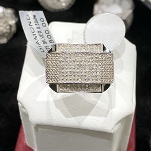 10k white gold vermeil real diamond men hiphop stylish ring make a statement WOW